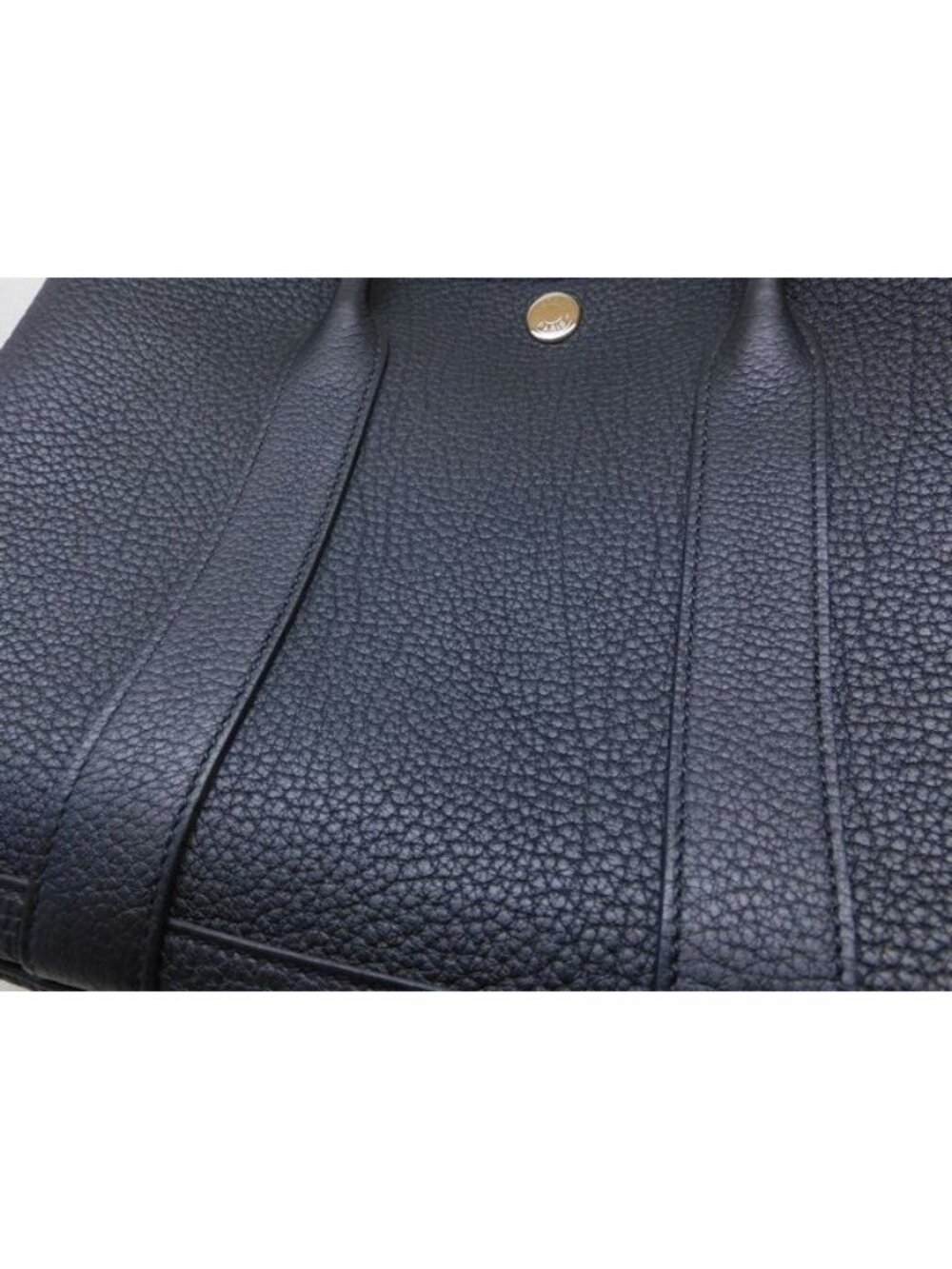 Hermes Pleaty Tote Bag Garden Party TPM Negonda Leather Silver Black Noir - Picture 5 of 7